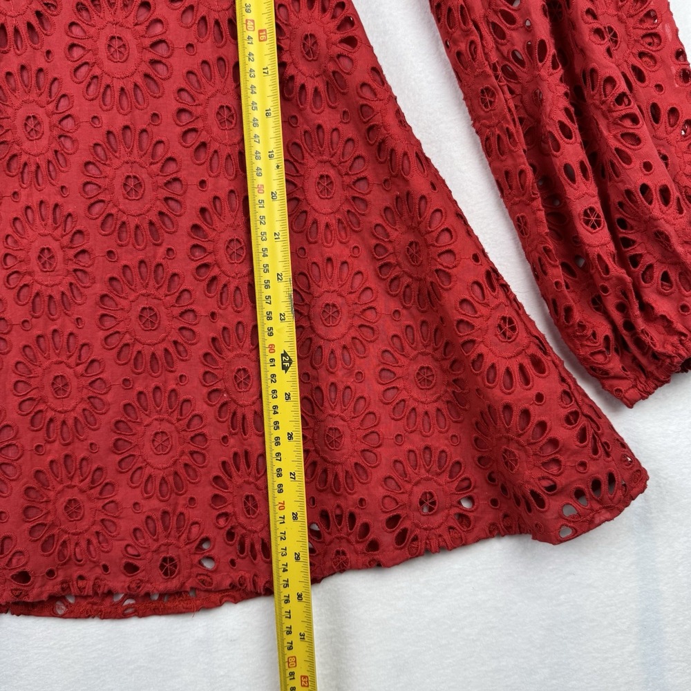 Sundress x revolve Margherita Dress in Red & Multi‎ Pink Floral Lace Bardot XS - Picture 4 of 10